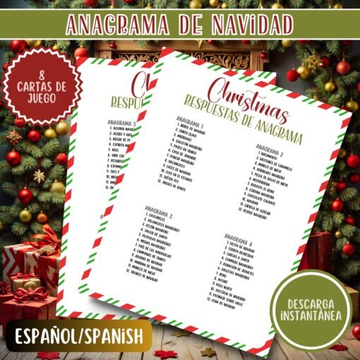 Anagrama Navideño para Niños y Adultos | Juegos de Fiesta | Actividad Imprimible para Navidad | Descarga Inmediata - Image 6
