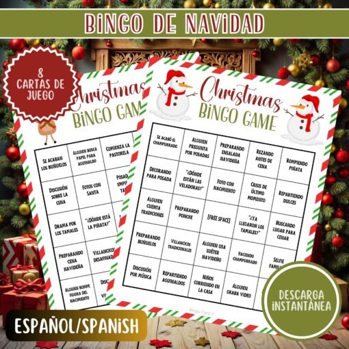 Bingo Navideño para Imprimir | Juego de Bingo Navidad | Divertido Juego Familiar | Descarga Instantánea - Image 2