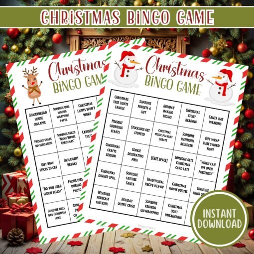 Christmas Bingo Cards | Printable Christmas Game | Funny Holiday Party Game | Family Bingo | Instant Download - Image 2