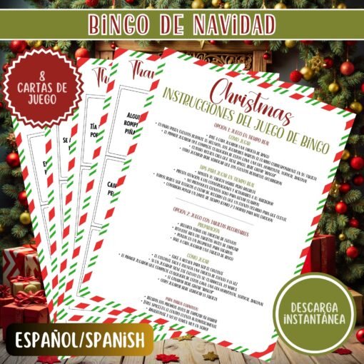 Bingo Navideño para Imprimir | Juego de Bingo Navidad | Divertido Juego Familiar | Descarga Instantánea - Image 5