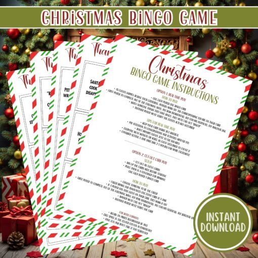 Christmas Bingo Cards | Printable Christmas Game | Funny Holiday Party Game | Family Bingo | Instant Download - Image 5