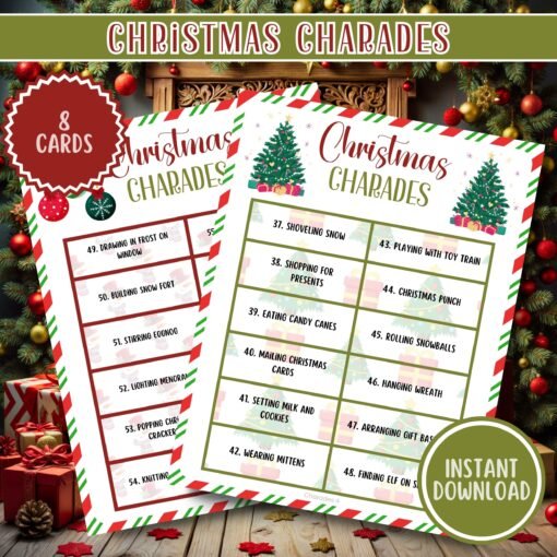 Christmas Charades Game - Printable Holiday Party Game - Instant Download - Image 4