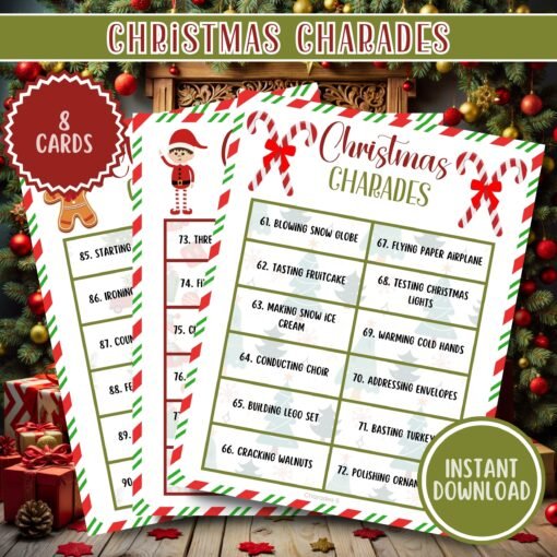 Christmas Charades Game - Printable Holiday Party Game - Instant Download - Image 5