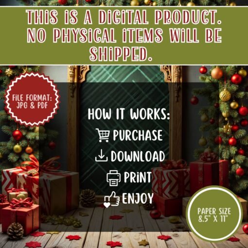 Christmas Crossword Puzzle – 8 Printable Cards, Fun Holiday Digital Download - Image 6