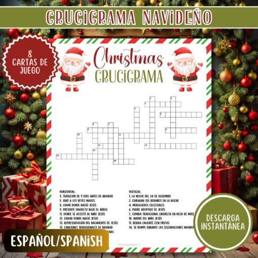Crucigramas de Navidad – 8 Diseños Listos para Descargar e Imprimir