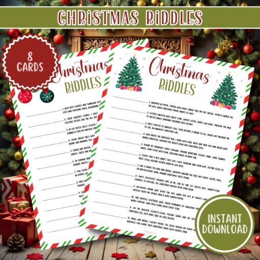 Christmas Party Games Printable, Christmas Riddles, Holiday Games, Family Christmas Games, Instant Download - Image 4