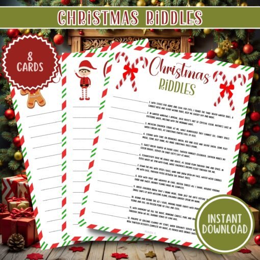 Christmas Party Games Printable, Christmas Riddles, Holiday Games, Family Christmas Games, Instant Download - Image 5