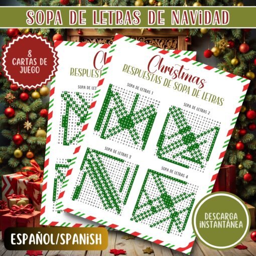 Sopa de Letras de Navidad | Juegos Festivos para Niños y Adultos | Actividad Imprimible | Descarga Instantánea - Image 6