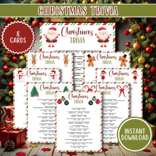 Christmas Party Games | Printable Christmas Trivia | Family Fun | Holiday Games | Instant Download
