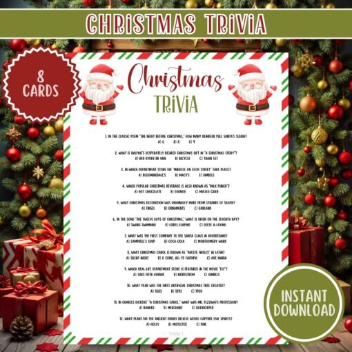 Christmas Party Games | Printable Christmas Trivia | Family Fun | Holiday Games | Instant Download - Image 2