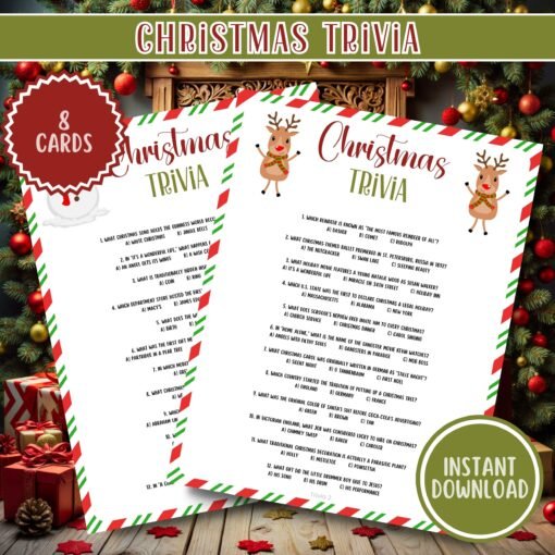 Christmas Party Games | Printable Christmas Trivia | Family Fun | Holiday Games | Instant Download - Image 3