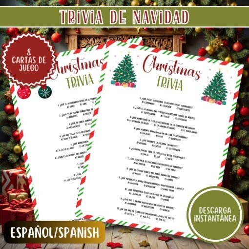 Juegos para Fiesta de Navidad | Trivia Navideña Imprimible | Diversión Familiar | Juegos Navideños | Descarga Instantánea - Image 4