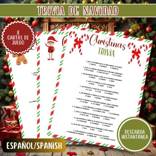 Juegos para Fiesta de Navidad | Trivia Navideña Imprimible | Diversión Familiar | Juegos Navideños | Descarga Instantánea - Image 5