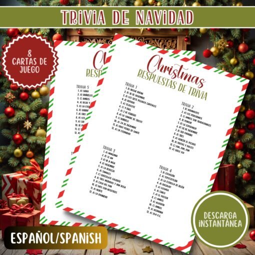 Juegos para Fiesta de Navidad | Trivia Navideña Imprimible | Diversión Familiar | Juegos Navideños | Descarga Instantánea - Image 6