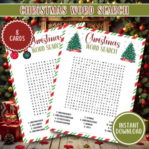 Christmas Word Search Puzzles | Festive Games for Kids & Adults | Printable Activity | Instant Download - Image 4